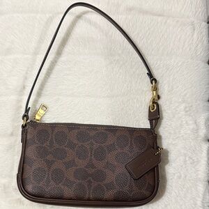 Coach Dark Brown Monogram Shoulder Bag